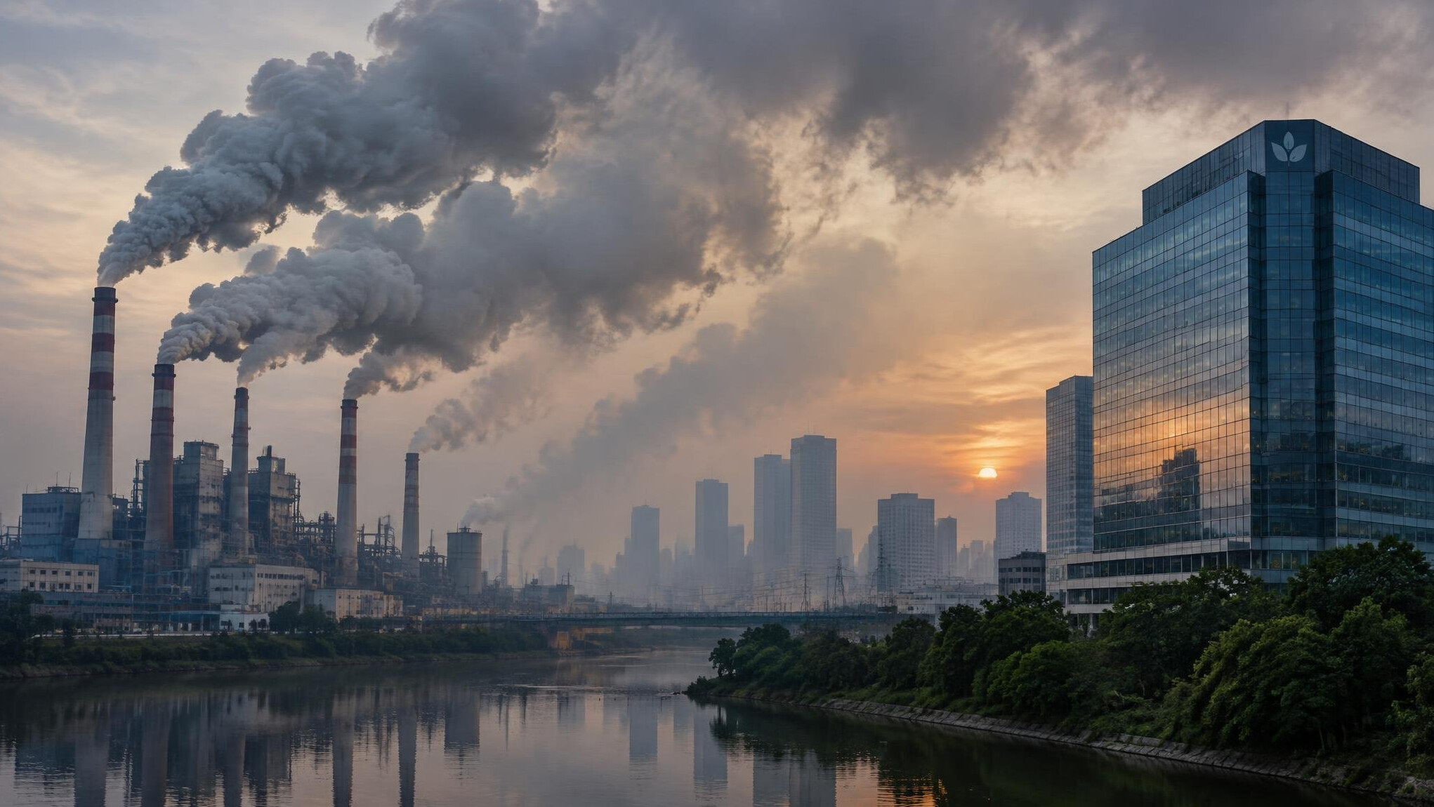 factory emissions in city