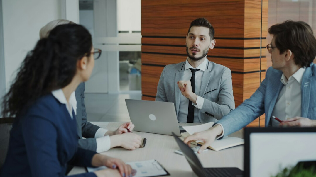 corporate boardroom meeting