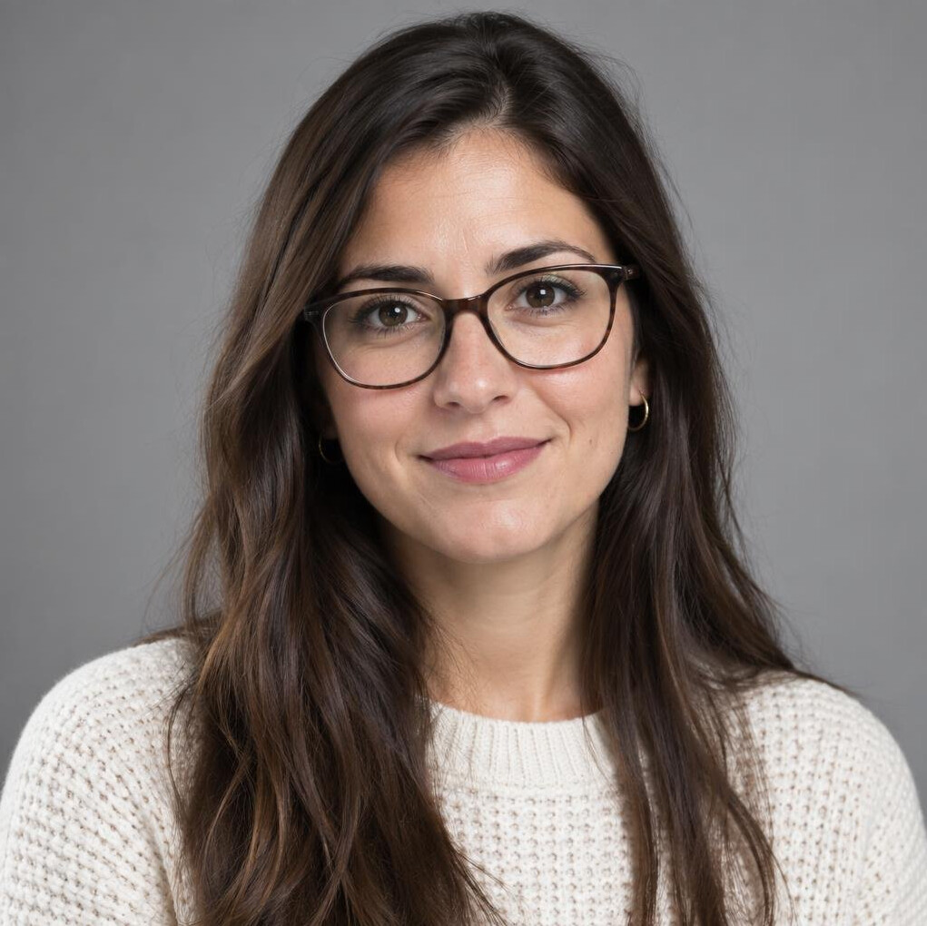 Studio portrait of a young Portuguese woman with long hair